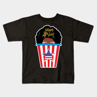 Happy 4th of July, Afro girl t-shirt Kids T-Shirt